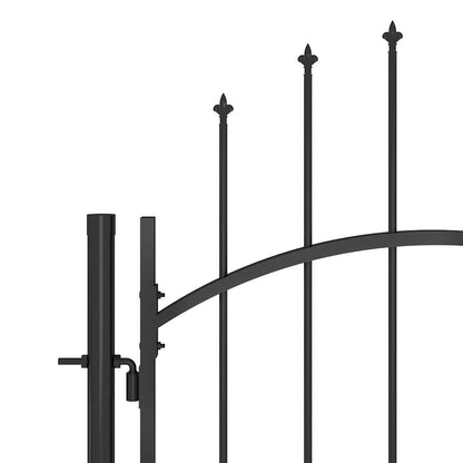 146323 vidaXL Garden Fence Gate "Woerden" with Spear Top 5x1,25 m Black