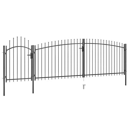 146324 vidaXL Garden Fence Gate "Woerden" with Spear Top 5x1,5 m Black