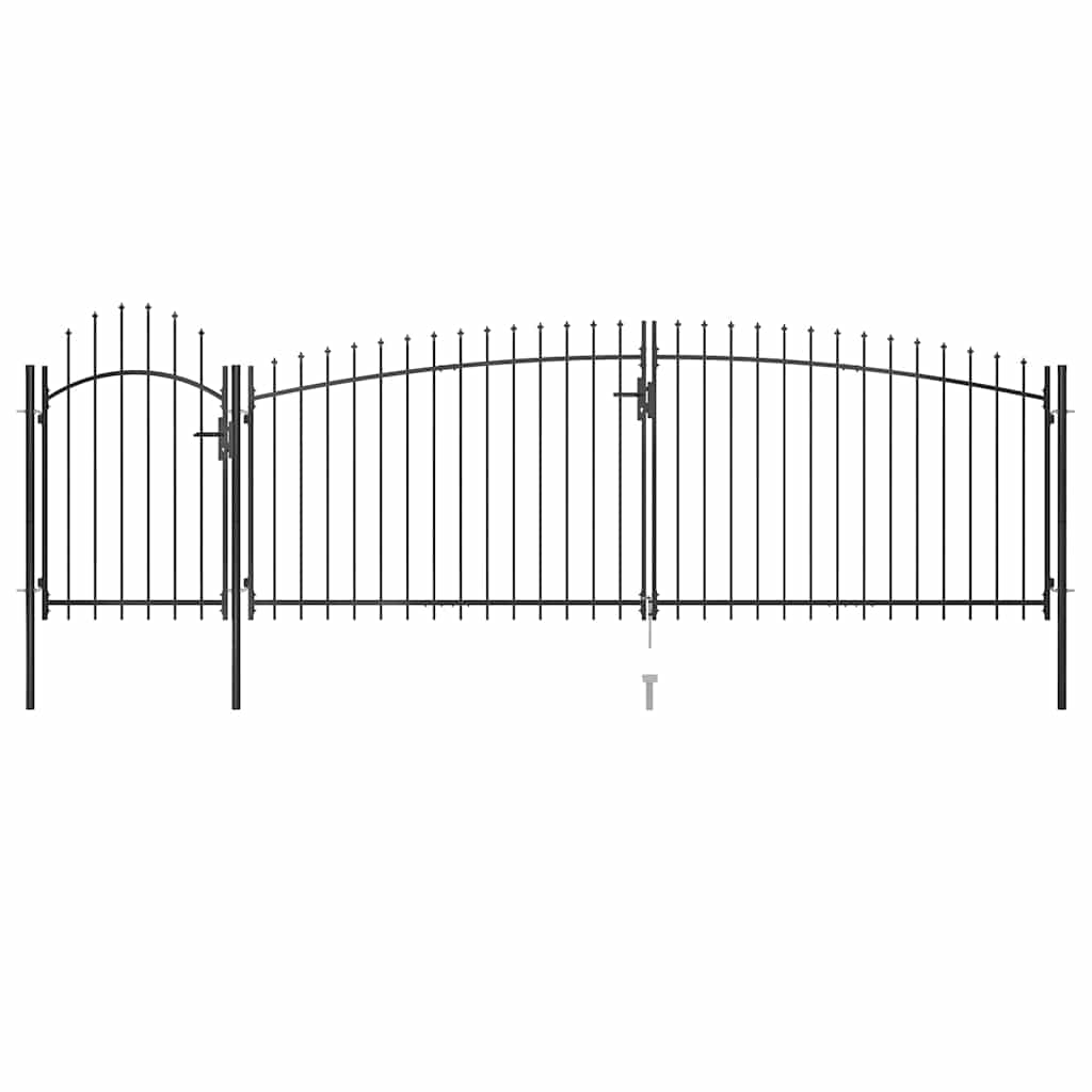 146324 vidaXL Garden Fence Gate "Woerden" with Spear Top 5x1,5 m Black
