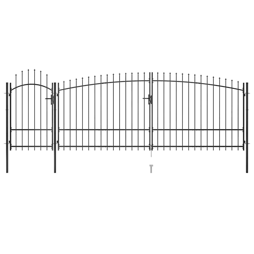 146325 vidaXL Garden Fence Gate "Woerden" with Spear Top 5x1,75 m Black
