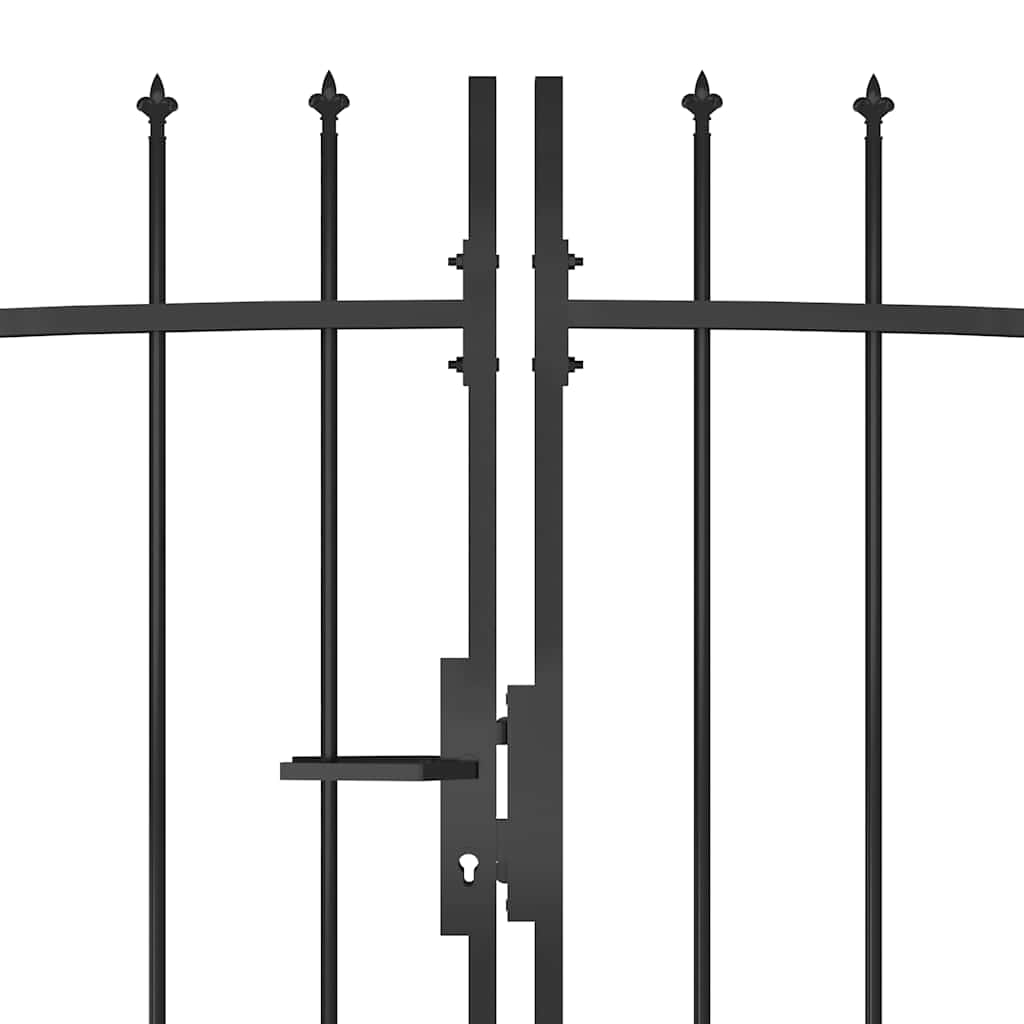 146325 vidaXL Garden Fence Gate "Woerden" with Spear Top 5x1,75 m Black