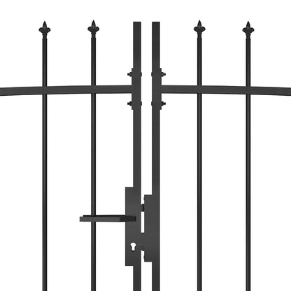 146325 vidaXL Garden Fence Gate "Woerden" with Spear Top 5x1,75 m Black
