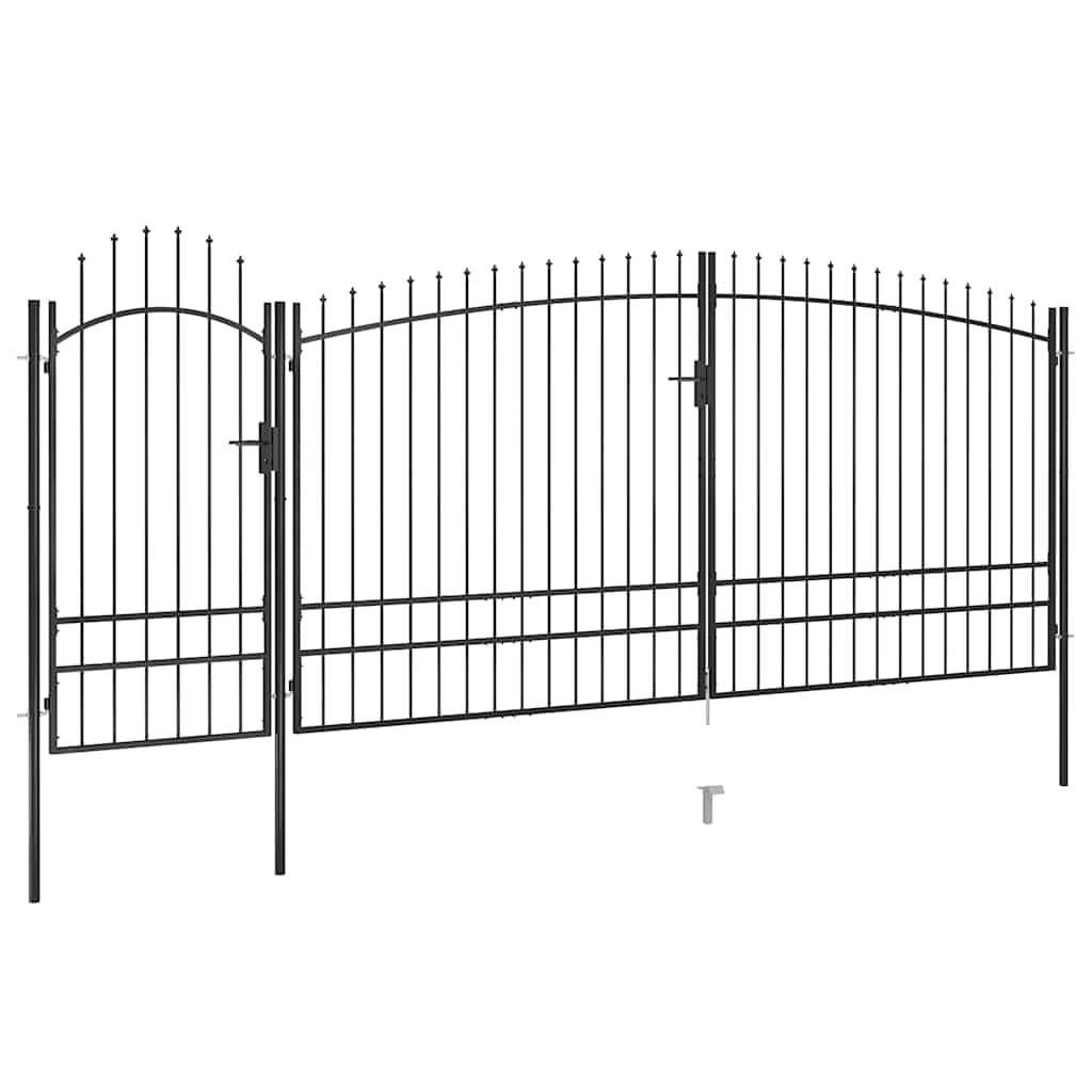 146326 vidaXL Garden Fence Gate "Woerden" with Spear Top 5x1,95 m Black