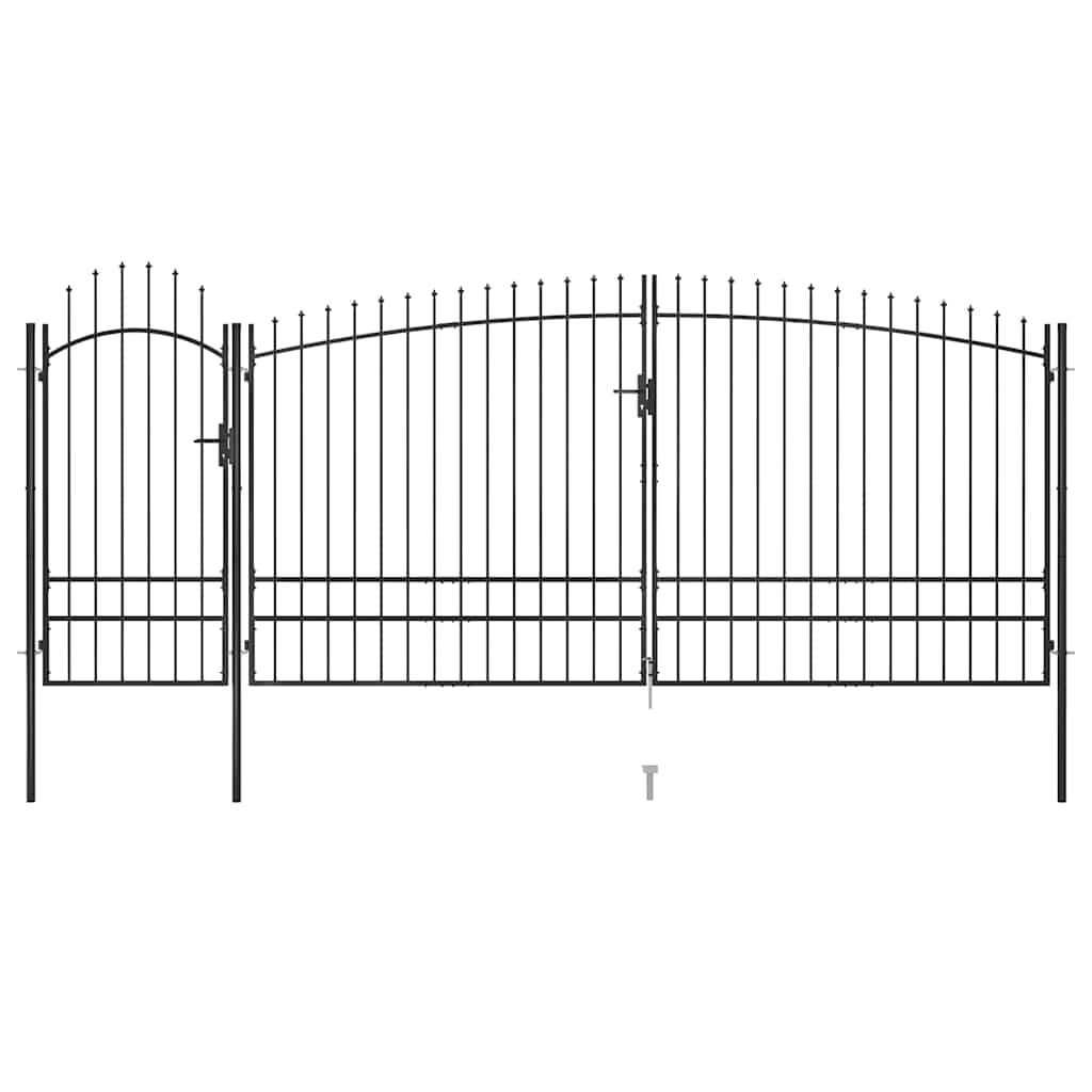 146326 vidaXL Garden Fence Gate "Woerden" with Spear Top 5x1,95 m Black