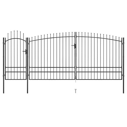 146326 vidaXL Garden Fence Gate "Woerden" with Spear Top 5x1,95 m Black
