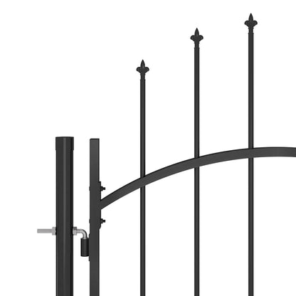 146326 vidaXL Garden Fence Gate "Woerden" with Spear Top 5x1,95 m Black