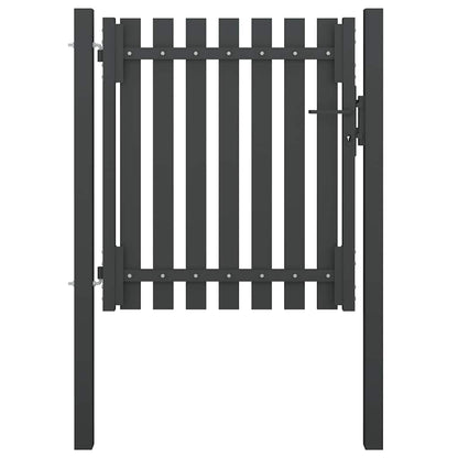 146327 vidaXL Garden Fence Gate Steel 100x75 cm Anthracite