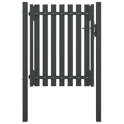 146328 vidaXL Garden Fence Gate Steel 100x100 cm Anthracite