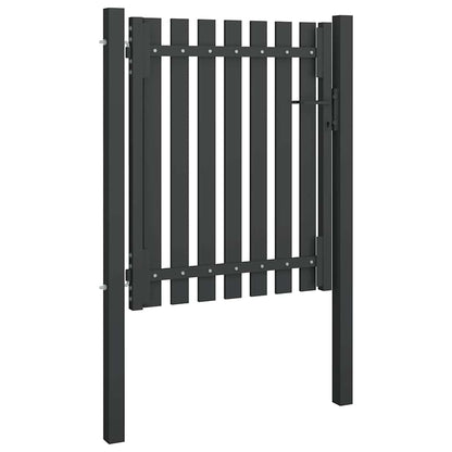 146328 vidaXL Garden Fence Gate Steel 100x100 cm Anthracite
