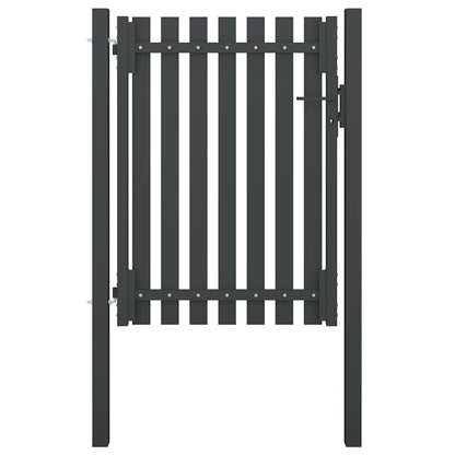 146329 vidaXL Garden Fence Gate Steel 100x125 cm Anthracite