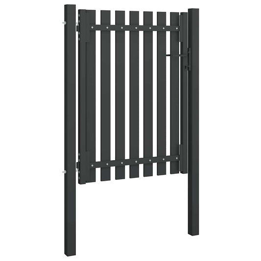 146329 vidaXL Garden Fence Gate Steel 100x125 cm Anthracite