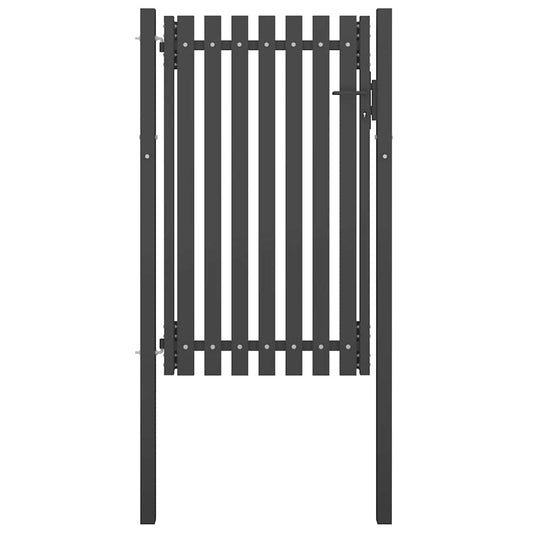 Garden Fence Gate Steel 100x150 cm Anthracite
