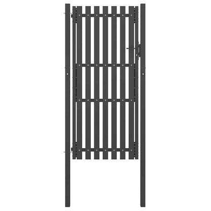 Garden Fence Gate Steel 100x200 cm Anthracite