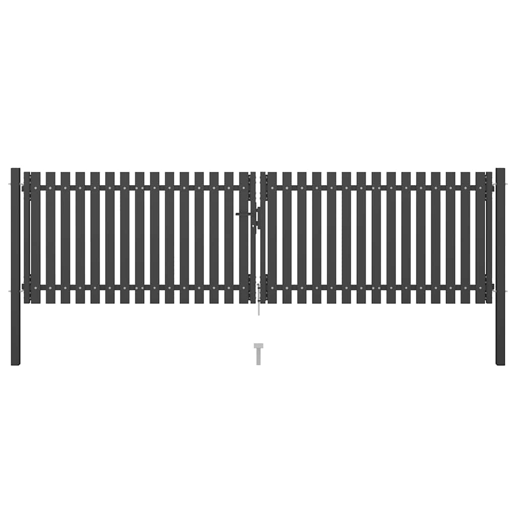 Garden Fence Gate Steel 400x75 cm Anthracite