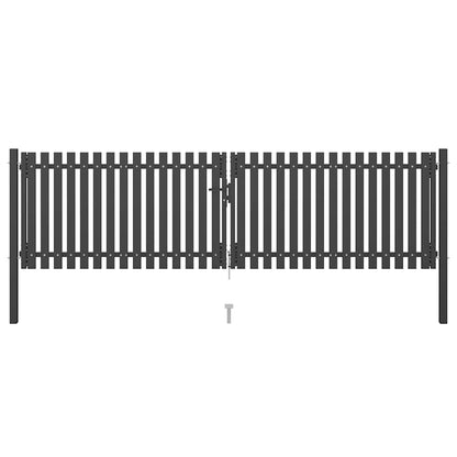 Garden Fence Gate Steel 400x75 cm Anthracite