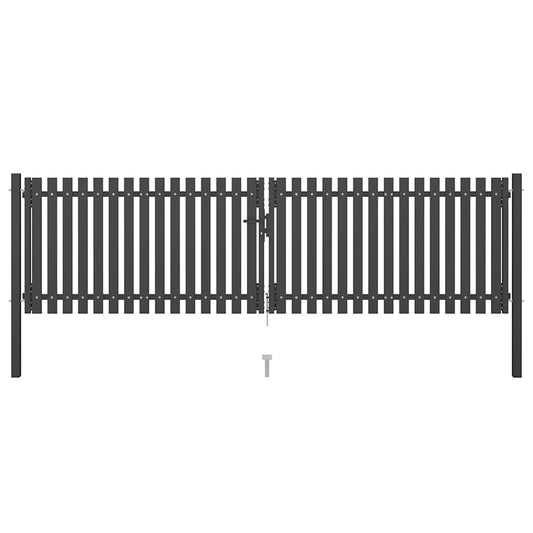 Garden Fence Gate Steel 400x75 cm Anthracite