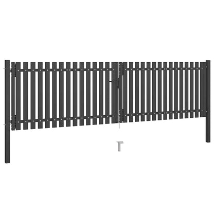 Garden Fence Gate Steel 400x75 cm Anthracite