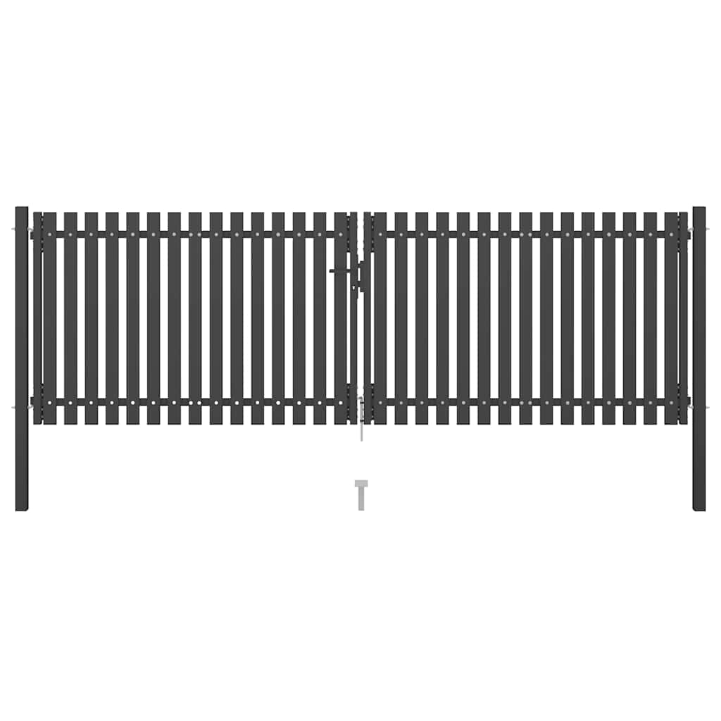 Garden Fence Gate Steel 400x100 cm Anthracite