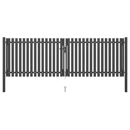 Garden Fence Gate Steel 400x100 cm Anthracite