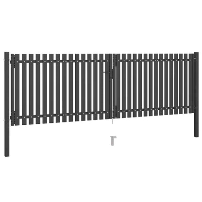 Garden Fence Gate Steel 400x100 cm Anthracite