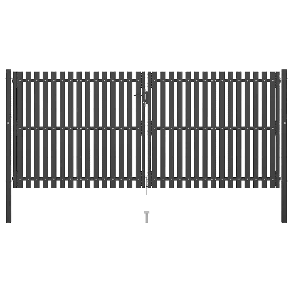 Garden Fence Gate Steel 400x150 cm Anthracite