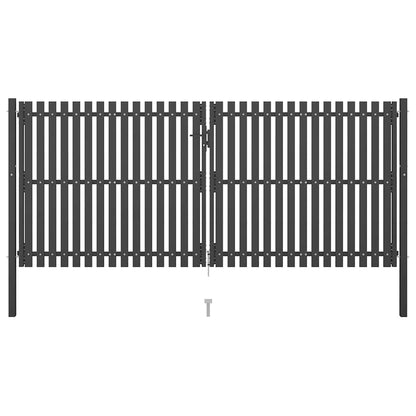 Garden Fence Gate Steel 400x150 cm Anthracite