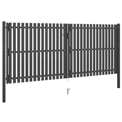 Garden Fence Gate Steel 400x150 cm Anthracite