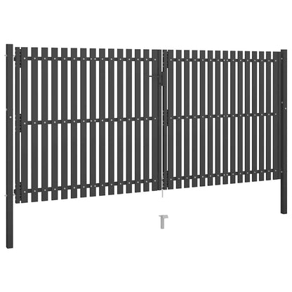 Garden Fence Gate Steel 400x175 cm Anthracite