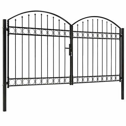 Fence Gate ASSEN Double Door with Arched Top Steel 300x175 cm