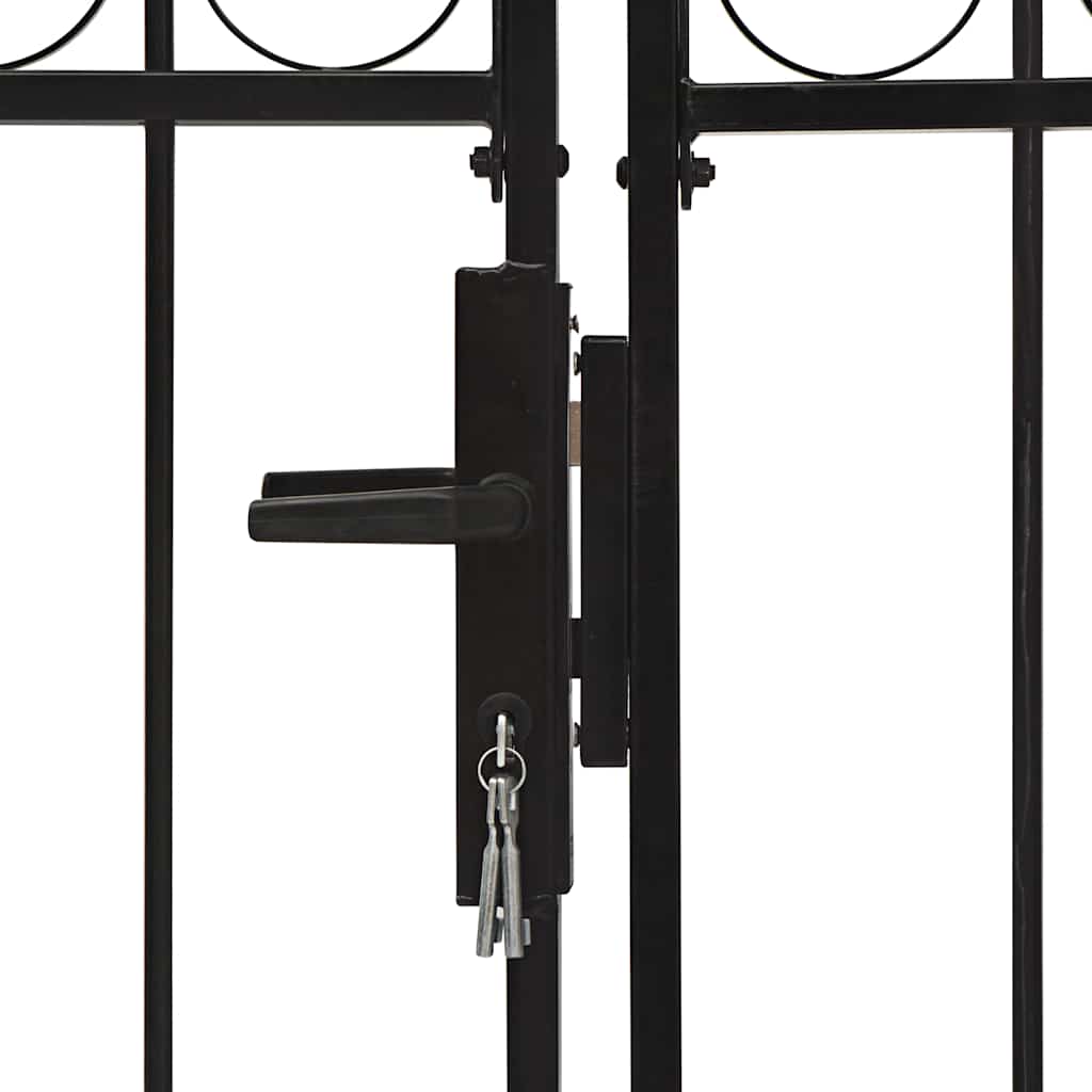 Fence Gate ASSEN Double Door with Arched Top Steel 300x175 cm