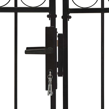Fence Gate ASSEN Double Door with Arched Top Steel 300x175 cm