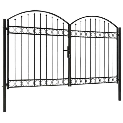 Fence Gate ASSEN Double Door with Arched Top Steel 300x200 cm