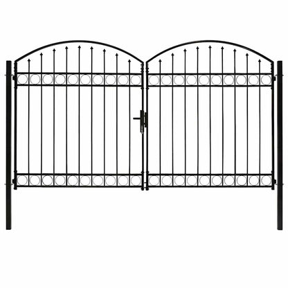Fence Gate ASSEN Double Door with Arched Top Steel 300x200 cm