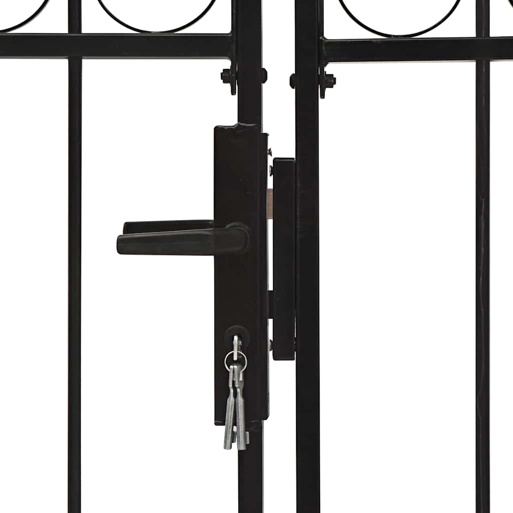 Fence Gate ASSEN Double Door with Arched Top Steel 300x200 cm