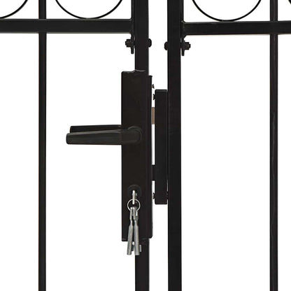 Fence Gate ASSEN Double Door with Arched Top Steel 300x200 cm