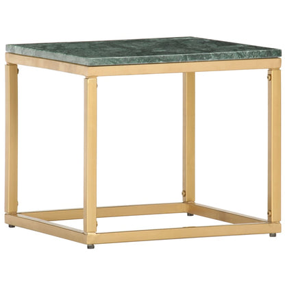 286437 vidaXL Coffee Table Green 40x40x35 cm Real Stone with Marble Texture