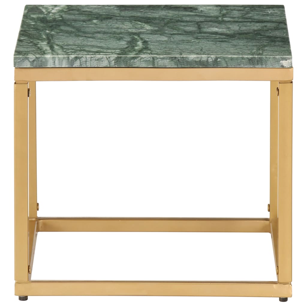 286437 vidaXL Coffee Table Green 40x40x35 cm Real Stone with Marble Texture