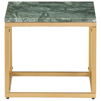 286437 vidaXL Coffee Table Green 40x40x35 cm Real Stone with Marble Texture