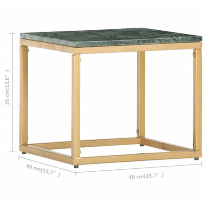 286437 vidaXL Coffee Table Green 40x40x35 cm Real Stone with Marble Texture