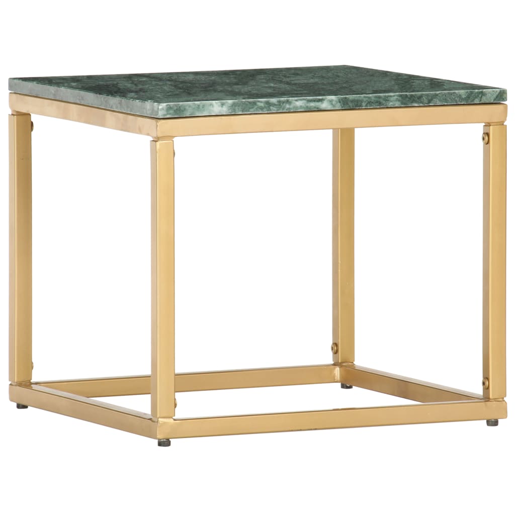 286437 vidaXL Coffee Table Green 40x40x35 cm Real Stone with Marble Texture