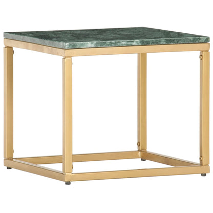 286437 vidaXL Coffee Table Green 40x40x35 cm Real Stone with Marble Texture
