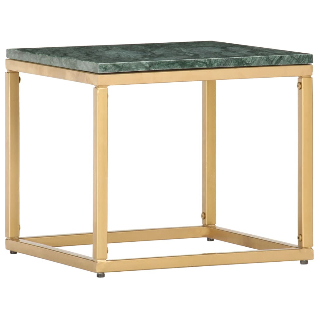 286437 vidaXL Coffee Table Green 40x40x35 cm Real Stone with Marble Texture