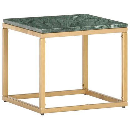 286437 vidaXL Coffee Table Green 40x40x35 cm Real Stone with Marble Texture