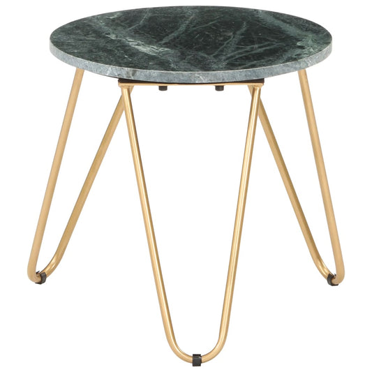 Coffee Table Green 40x40x40 cm Real Stone with Marble Texture
