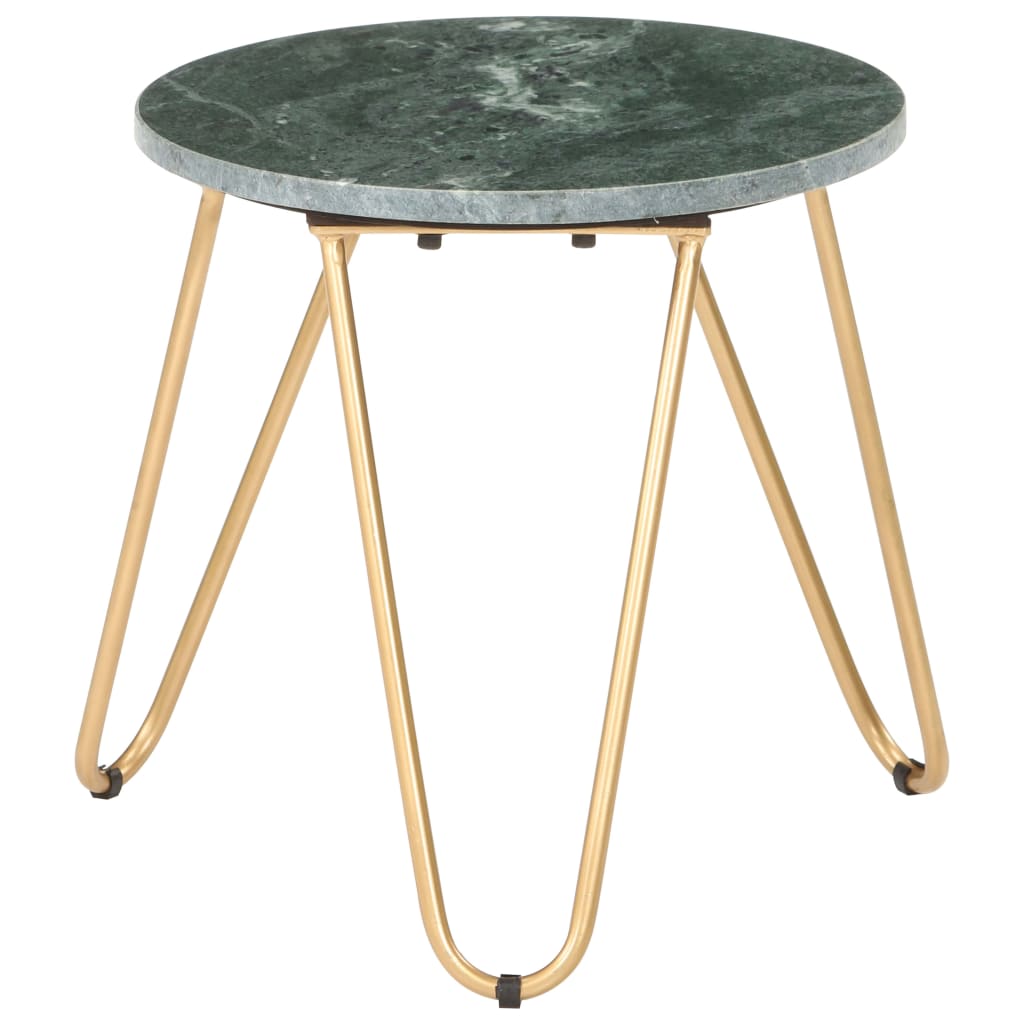 Coffee Table Green 40x40x40 cm Real Stone with Marble Texture