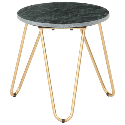 Coffee Table Green 40x40x40 cm Real Stone with Marble Texture