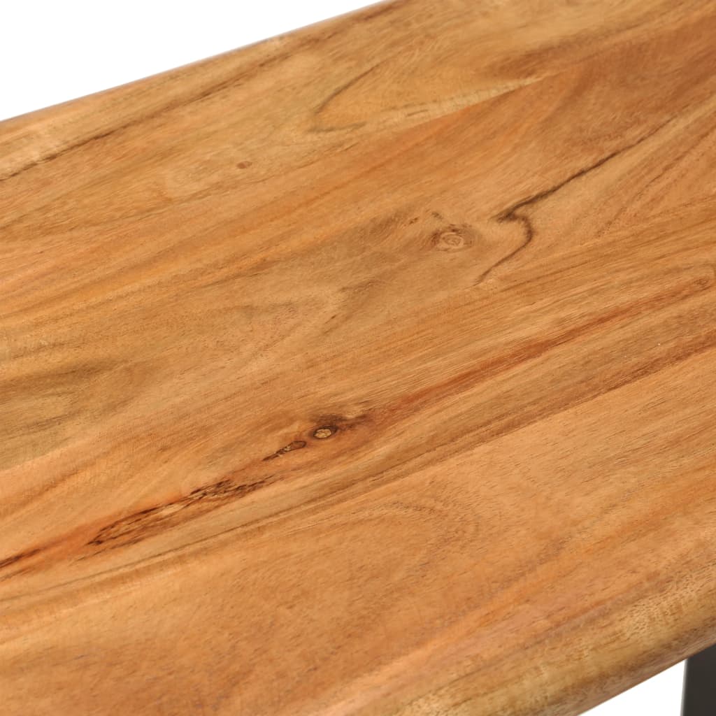 Live Edge Bench 110 cm Solid Acacia Wood and Steel