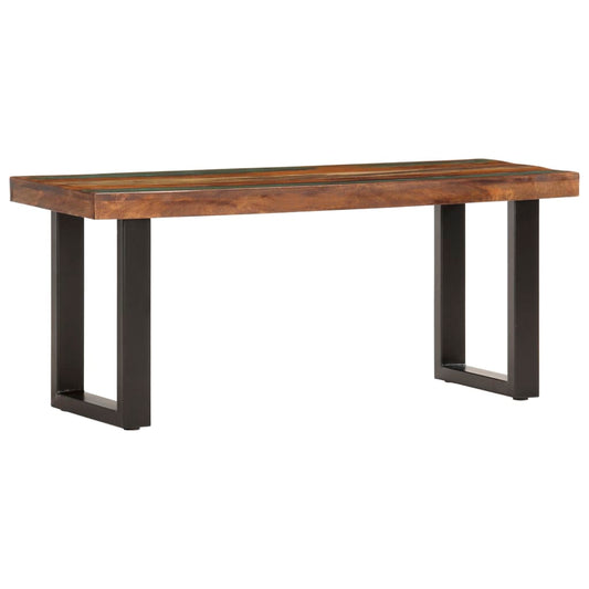 Bench | Brown and black | Solid reclaimed wood, powder-coated steel