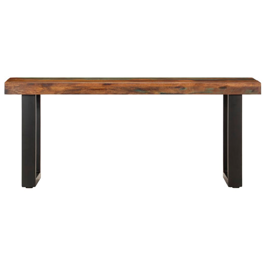 Bench | Brown and black | Solid reclaimed wood, powder-coated steel