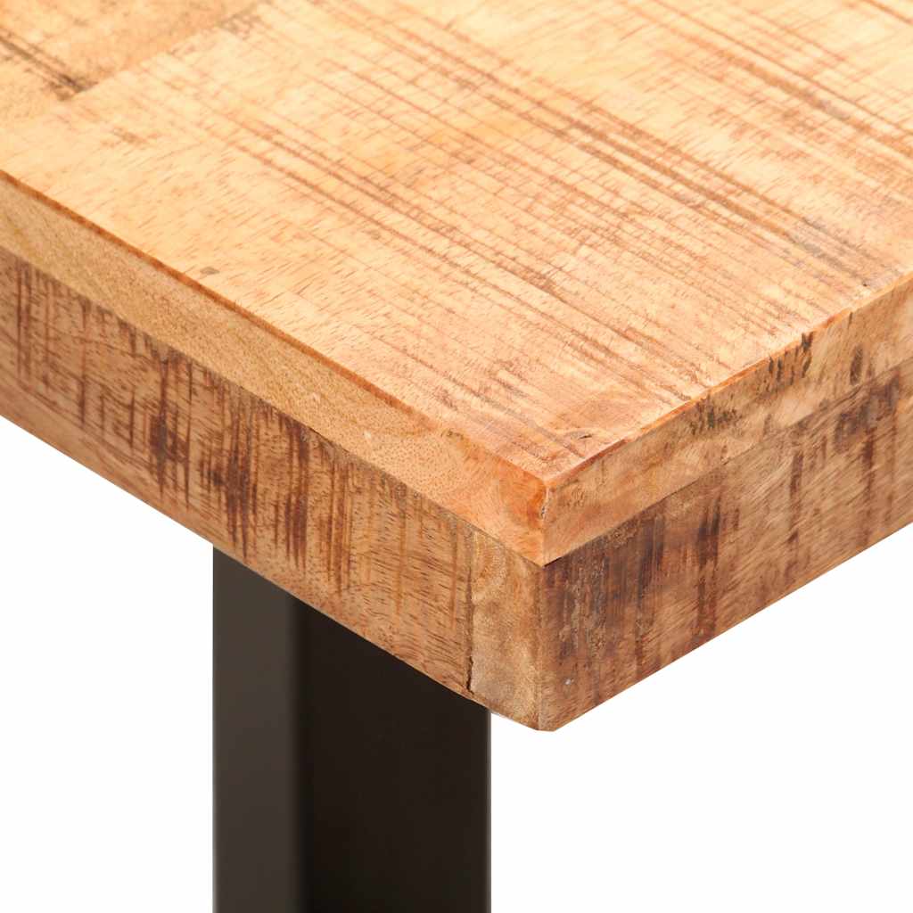 Bench 110 cm Solid Rough Mango Wood and Steel